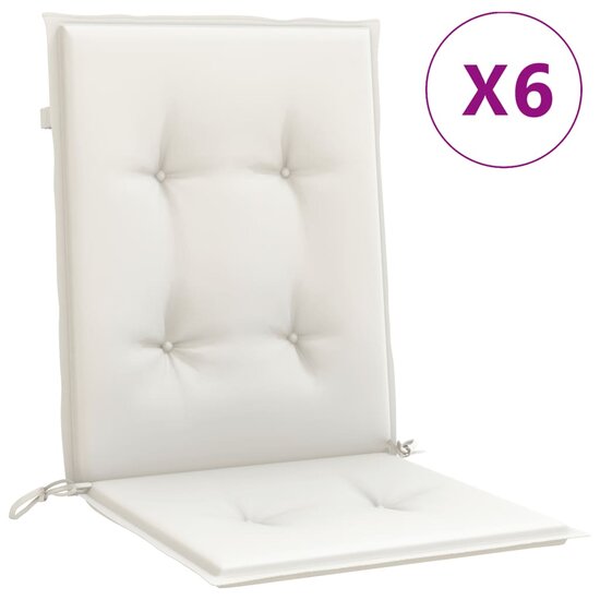 Stoelkussens Lage Rug Stof Gem&ecirc;leerd Cr&egrave;me 6 100 x 50 x 4 cm cr&egrave;me mix