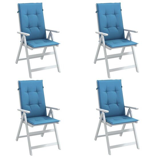 Stoelkussens Hoge Rug Stof Gem&ecirc;leerd Blauw 4 120 x 50 x 4 cm blauw mix