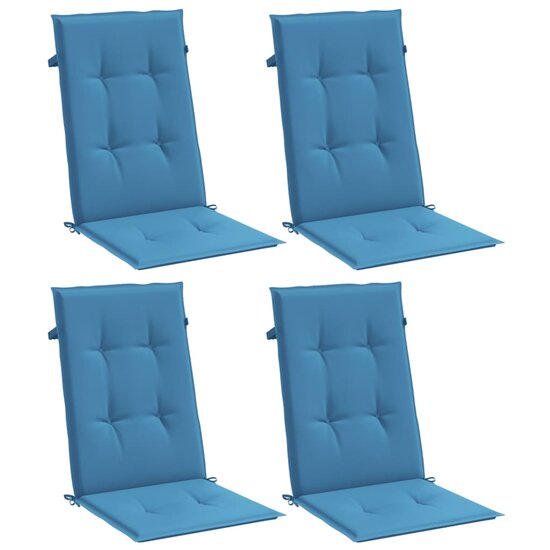 Stoelkussens Hoge Rug Stof Gem&ecirc;leerd Blauw 4 120 x 50 x 4 cm blauw mix