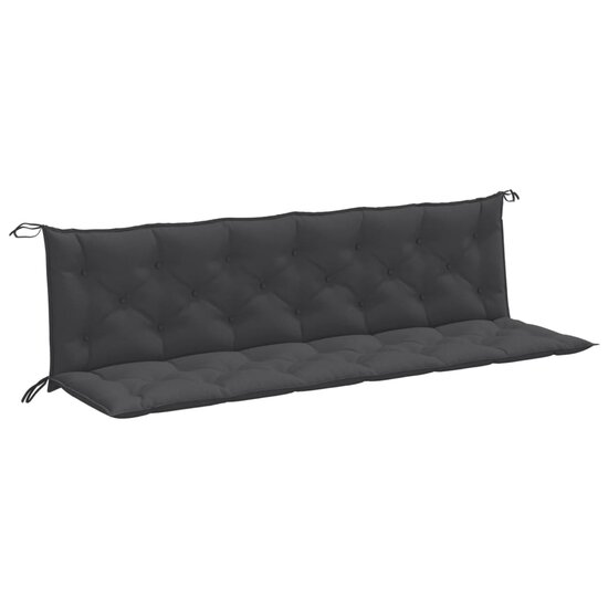 Tuinbankkussens 2 St Stof Gem&ecirc;leerd Antracietkleur 200 x 50 x 7 cm antraciet mix