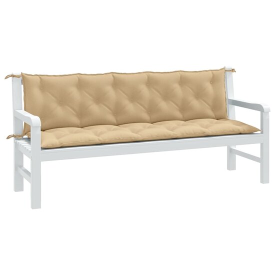 Tuinbankkussens 2 St Stof Gem&ecirc;leerd Beige 180 x 50 x 7 cm beige mix