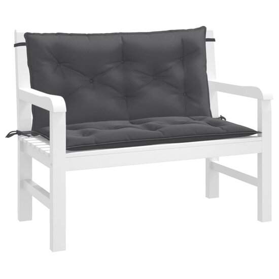 Tuinbankkussens 2 St Stof Gem&ecirc;leerd Antracietkleur 100 x 50 x 7 cm antraciet mix