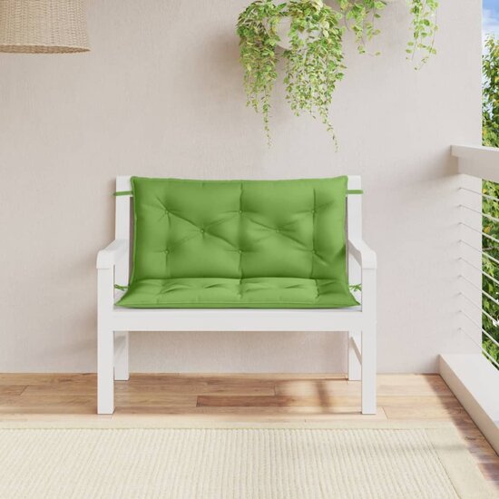 Tuinbankkussens 2 St Stof Gem&ecirc;leerd Groen 100 x 50 x 7 cm groen mix