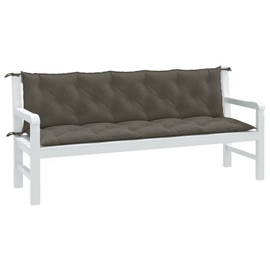 Tuinbankkussens 2 St Stof Gem&ecirc;leerd Donkergrijs 180 x 50 x 7 cm donkergrijs mix