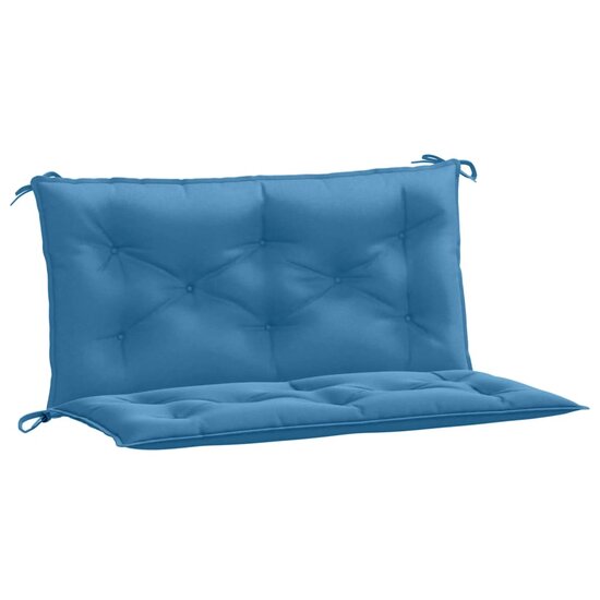 Tuinbankkussens 2 st 100x50x7 cm stof gem&ecirc;leerd blauw