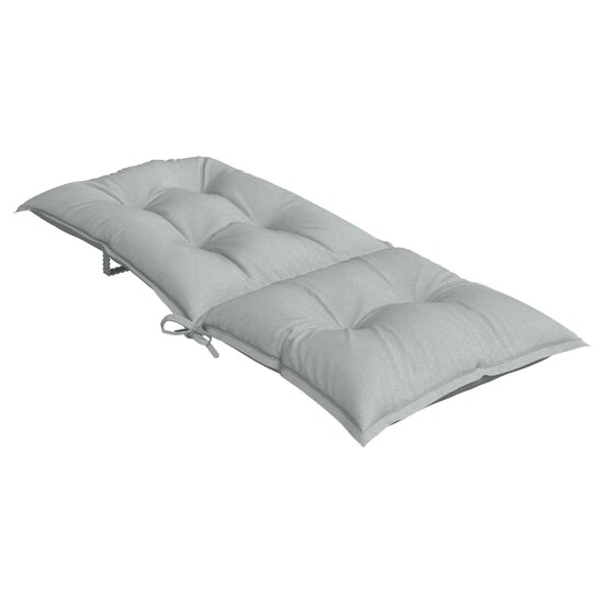 Stoelkussens 4 st hoge rug 120x50x7 cm stof lichtgrijs