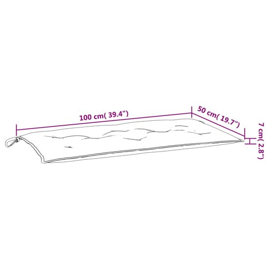 Tuinbankkussens 2 st 100x50x7 cm stof gem&ecirc;leerd rood