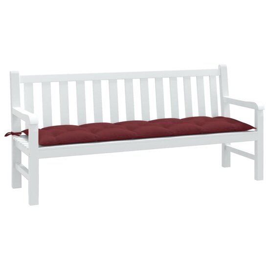 Tuinbankkussen 180x50x7 cm stof gem&ecirc;leerd wijnrood