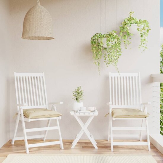 Stoelkussens Oxford Stof 2 40 x 40 x 7 cm Beige