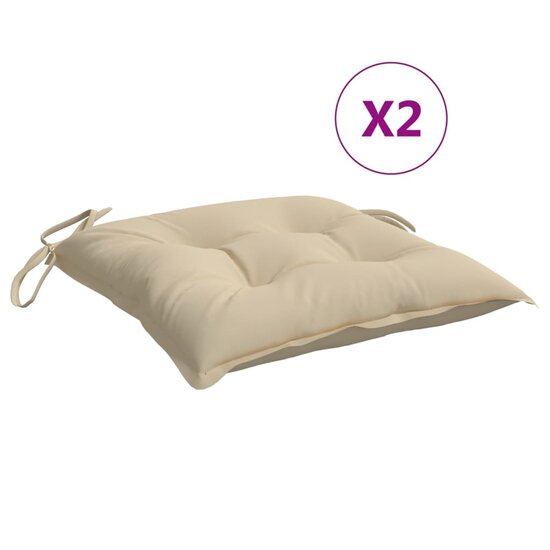 Stoelkussens Oxford Stof 2 40 x 40 x 7 cm Beige