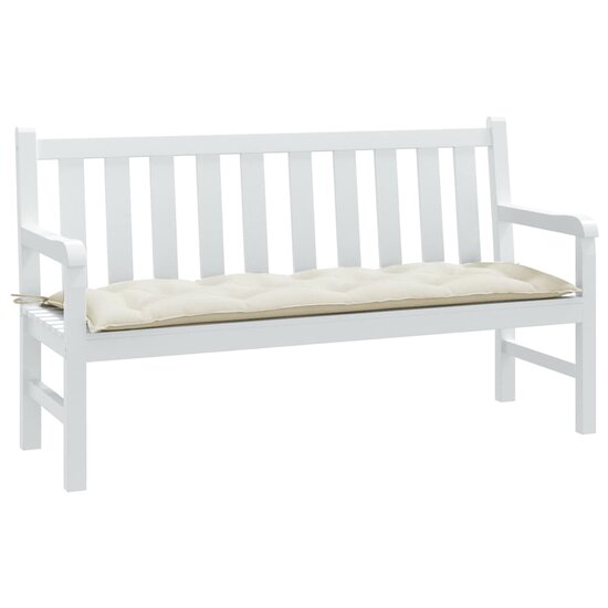 Tuinbankkussen Stof Gem&ecirc;leerd Cr&egrave;mekleurig 150 x 50 x 7 cm cr&egrave;me mix