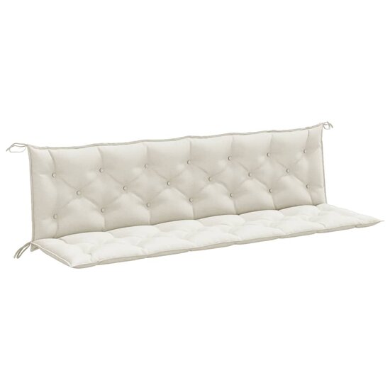 Tuinbankkussens 2 St Stof Gem&ecirc;leerd Cr&egrave;mekleurig 200 x 50 x 7 cm cr&egrave;me mix