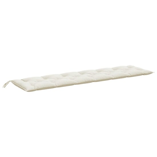 Tuinbankkussens 2 St Stof Gem&ecirc;leerd Cr&egrave;mekleurig 200 x 50 x 7 cm cr&egrave;me mix