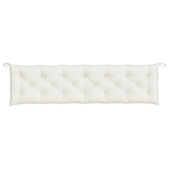 Tuinbankkussens 2 St Stof Gem&ecirc;leerd Cr&egrave;mekleurig 200 x 50 x 7 cm cr&egrave;me mix