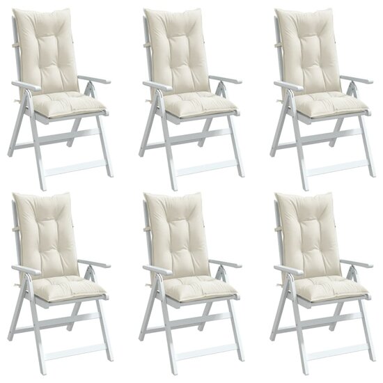 Stoelkussens Hoge Rug Stof Gem&ecirc;leerd Cr&egrave;me 6 120 x 50 x 7 cm cr&egrave;me mix