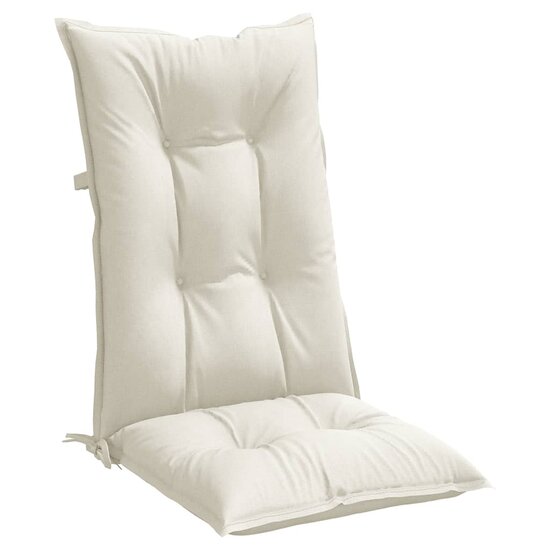 Stoelkussens Hoge Rug Stof Gem&ecirc;leerd Cr&egrave;me 6 120 x 50 x 7 cm cr&egrave;me mix
