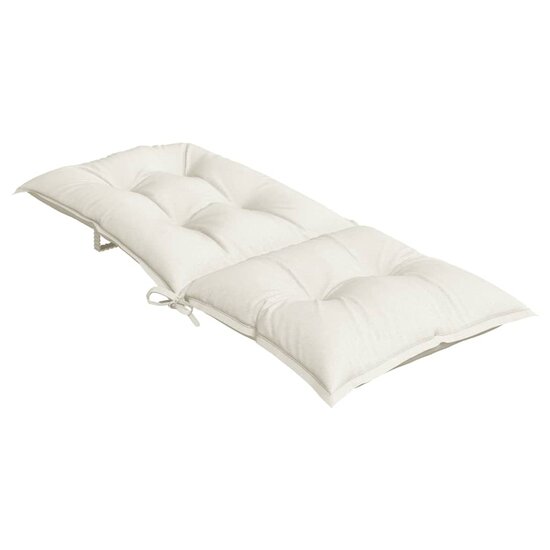 Stoelkussens Hoge Rug Stof Gem&ecirc;leerd Cr&egrave;me 6 120 x 50 x 7 cm cr&egrave;me mix