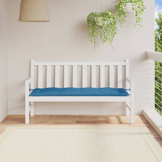Tuinbankkussen Stof Gem&ecirc;leerd Blauw 150 x 50 x 7 cm blauw mix