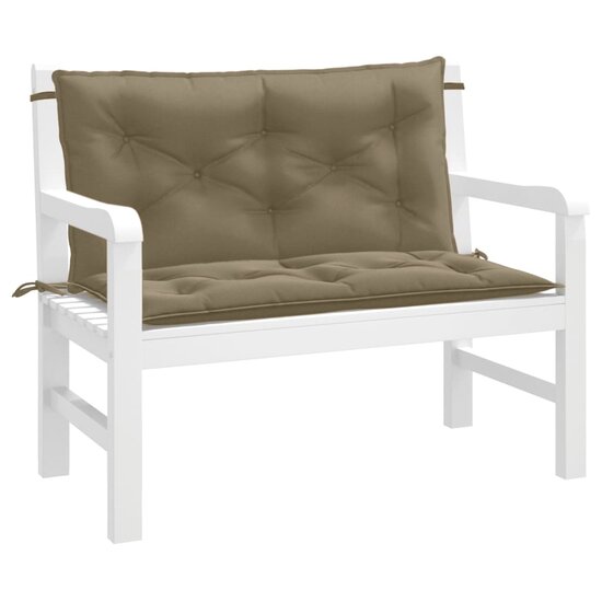 Tuinbankkussens 2 St Stof Gem&ecirc;leerd Taupe 100 x 50 x 7 cm taupe mix