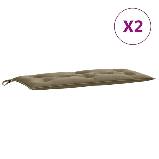 Tuinbankkussens 2 St Stof Gem&ecirc;leerd Taupe 100 x 50 x 7 cm taupe mix