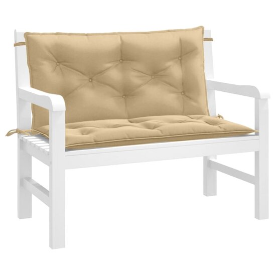 Tuinbankkussens 2 St Stof Gem&ecirc;leerd Beige 100 x 50 x 7 cm beige mix