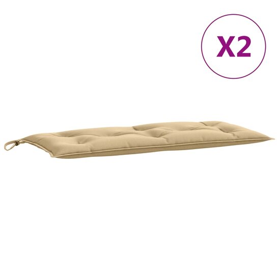 Tuinbankkussens 2 St Stof Gem&ecirc;leerd Beige 100 x 50 x 7 cm beige mix
