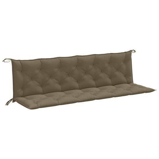 Tuinbankkussens 2 St Stof Gem&ecirc;leerd Taupe 200 x 50 x 7 cm taupe mix