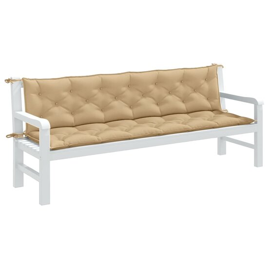 Tuinbankkussens 2 St Stof Gem&ecirc;leerd Beige 200 x 50 x 7 cm beige mix