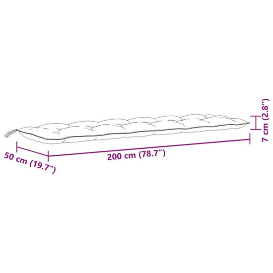 Tuinbankkussens 2 St Stof Gem&ecirc;leerd Beige 200 x 50 x 7 cm beige mix