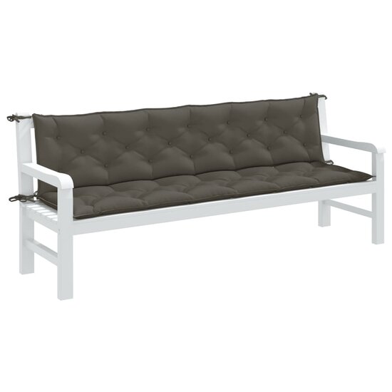 Tuinbankkussens 2 St Stof Gem&ecirc;leerd Donkergrijs 200 x 50 x 7 cm donkergrijs mix