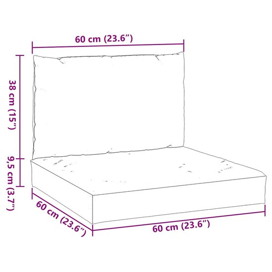 Palletkussens 2 St Stof 1 Grijs
