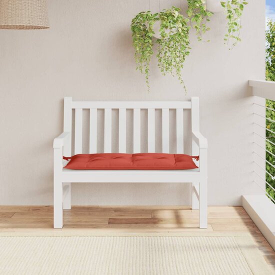 Tuinbankkussen Stof Gem&ecirc;leerd Rood 100 x 50 x 7 cm rood mix