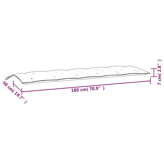 Tuinbankkussens 2 St Stof Gem&ecirc;leerd Antracietkleur 180 x 50 x 7 cm antraciet mix