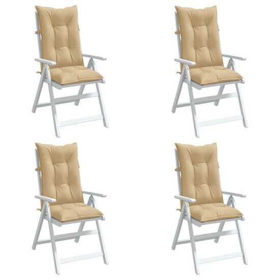 Stoelkussens Hoge Rug Stof Gem&ecirc;leerd Beige 4 120 x 50 x 7 cm beige mix
