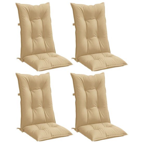 Stoelkussens Hoge Rug Stof Gem&ecirc;leerd Beige 4 120 x 50 x 7 cm beige mix