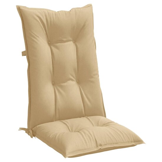 Stoelkussens Hoge Rug Stof Gem&ecirc;leerd Beige 4 120 x 50 x 7 cm beige mix