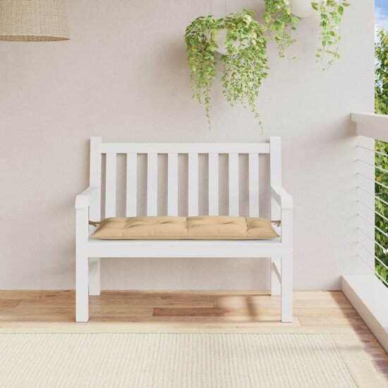 Tuinbankkussen Stof Gem&ecirc;leerd Beige 100 x 50 x 7 cm beige mix