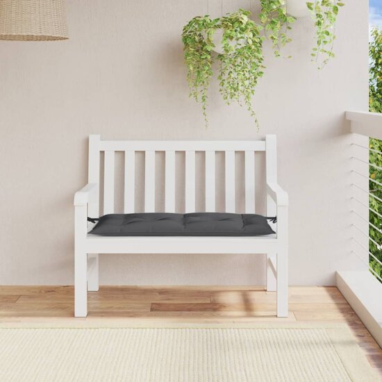 Tuinbankkussen Stof Gem&ecirc;leerd Antracietkleurig 100 x 50 x 7 cm antraciet mix