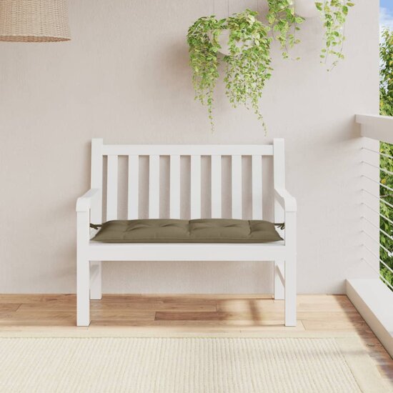 Tuinbankkussen Stof Gem&ecirc;leerd Taupe 100 x 50 x 7 cm taupe mix