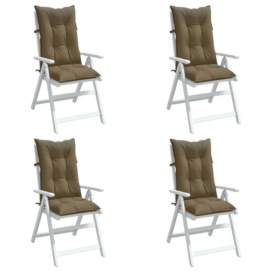 Stoelkussens Hoge Rug Stof Gem&ecirc;leerd Taupe 4 120 x 50 x 7 cm taupe mix
