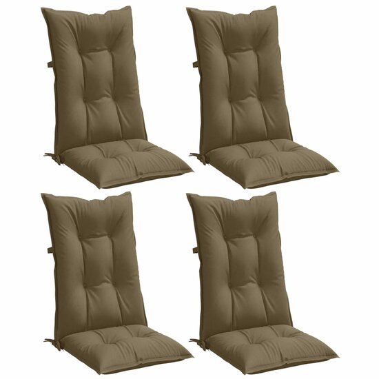 Stoelkussens Hoge Rug Stof Gem&ecirc;leerd Taupe 4 120 x 50 x 7 cm taupe mix