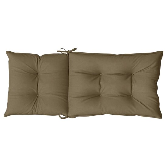 Stoelkussens Hoge Rug Stof Gem&ecirc;leerd Taupe 4 120 x 50 x 7 cm taupe mix