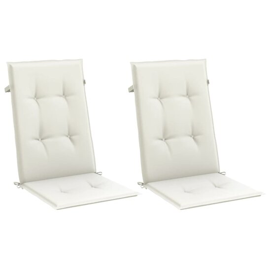Stoelkussens Hoge Rug Stof Gem&ecirc;leerd Cr&egrave;me 2 120 x 50 x 4 cm cr&egrave;me mix