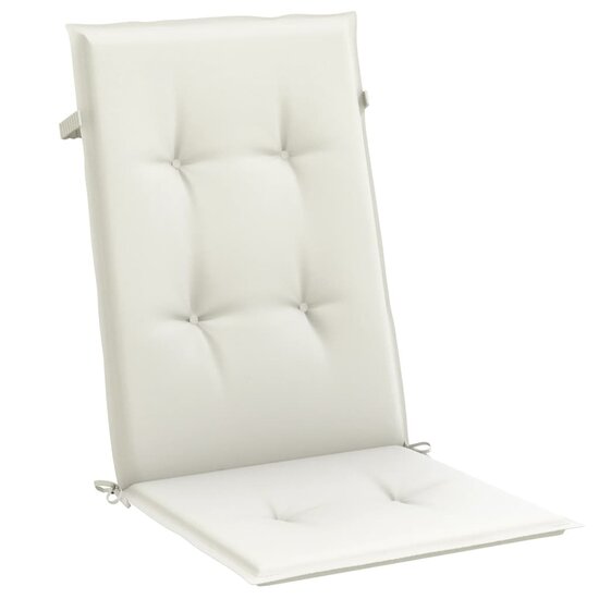Stoelkussens Hoge Rug Stof Gem&ecirc;leerd Cr&egrave;me 2 120 x 50 x 4 cm cr&egrave;me mix