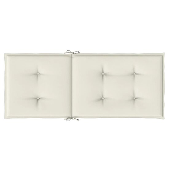 Stoelkussens Hoge Rug Stof Gem&ecirc;leerd Cr&egrave;me 2 120 x 50 x 4 cm cr&egrave;me mix