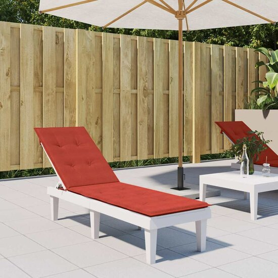 Terrasstoelkussen (75+105)X50X3 Cm Stof Gem&ecirc;leerd Rood rood mix
