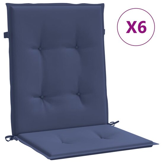 Stoelkussens Lage Rug Stof 6 100 x 50 x 4 cm Marineblauw