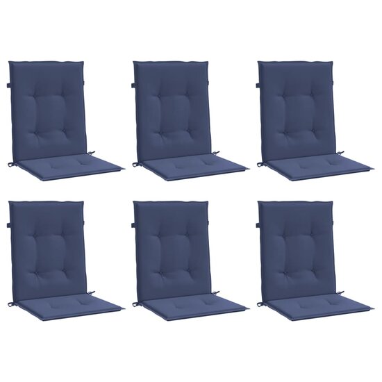 Stoelkussens Lage Rug Stof 6 100 x 50 x 4 cm Marineblauw