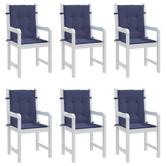 Stoelkussens Lage Rug Stof 6 100 x 50 x 4 cm Marineblauw