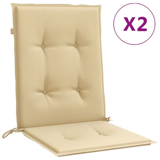 Stoelkussens Lage Rug Stof Gem&ecirc;leerd Beige 2 100 x 50 x 4 cm beige mix